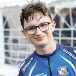   Noah Dahlin har just
gått i mål.