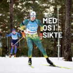 Elmer Nordlander flyger fram i spåret för sin klubb I 21 IF. Han drömmer om en OS-medalj i framtiden och idolen är Sebastian Samuelsson. Foto: Sveskt skidskytte.
