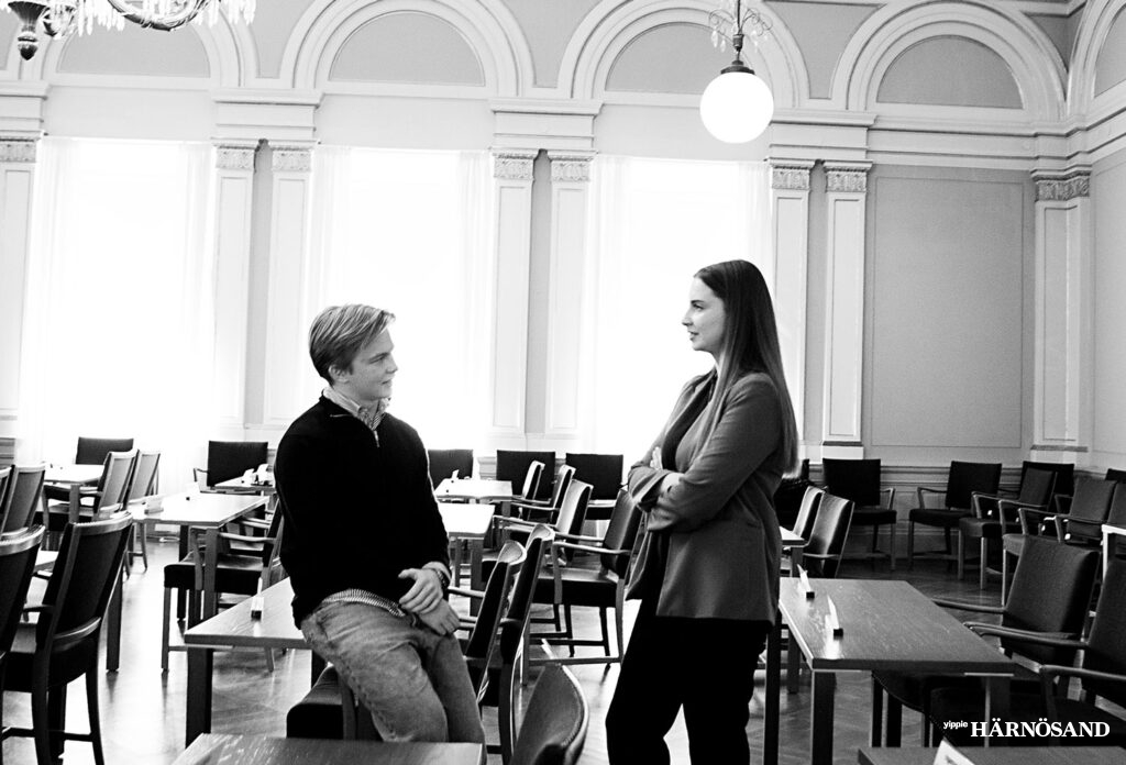 Ossian Norberg Juuso (S), 19, och Tyra Fälldin (C), 24, är framtidsnamn i Härnösandspolitiken. Båda står på valbar plats på röstsedlarna i höst.