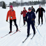 En premiärtur som gav mersmak var det för sällskapet Pernilla Englund, till vänster, Nina Edin och Erika Edström. Längst bak Jens Nilsson och Mats Edin.