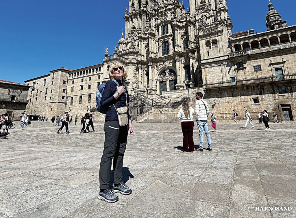 Karin vid Santiago de Compstela.