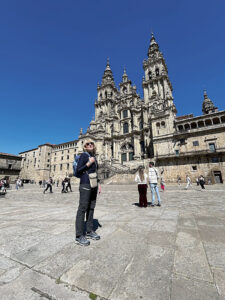 Karin vid Santiago de Compstela.