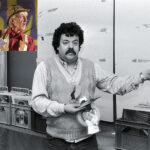 Tommy Ericsson efter ett inbrott på Musikbazaren. Don Craine uppe till vänster.