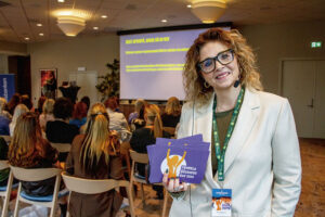 Marie Zetterlund var moderator och höll i trådarna för inspirationsdagen.