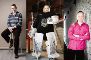 Nathan Weber, Mimmi Kåhrström och Ella Höglund.